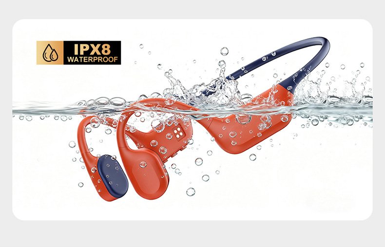 x5 bone conduction bluetooth headphones for swimming & running — professional ipx8 waterproof, 32gb storage, sports noise cancellation