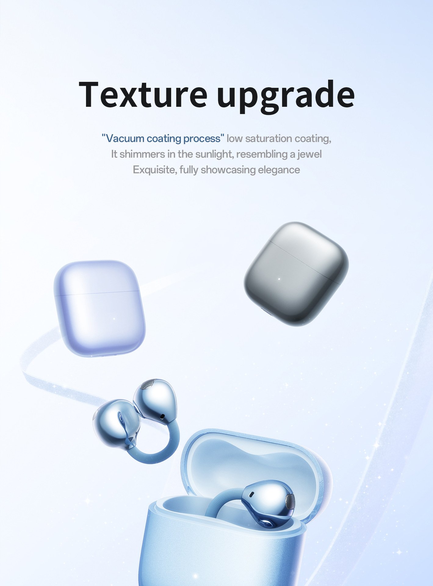 c bridge comfortable and stable bluetooth earphone clip on wireless earphone does not enter the ear and does not cause pain when worn for a long time