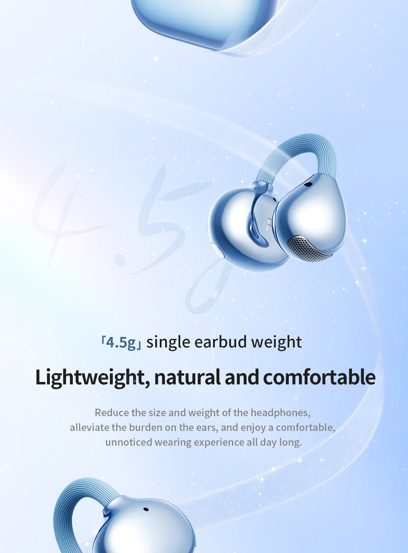 c bridge comfortable and stable bluetooth earphone clip on wireless earphone does not enter the ear and does not cause pain when worn for a long time