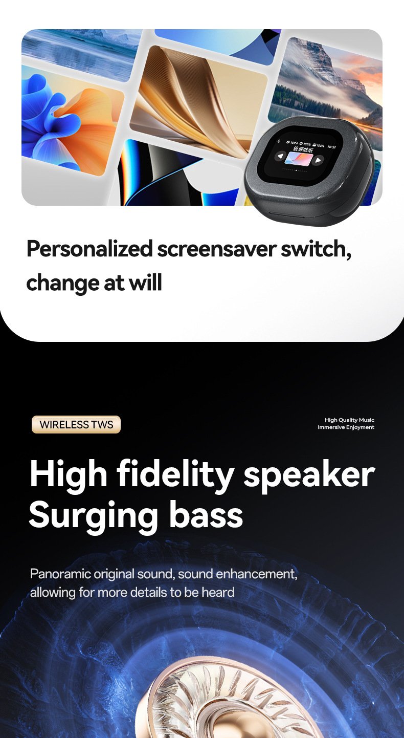 ai translation bluetooth headphones — wireless, ultra long battery life, touchscreen, open ear design