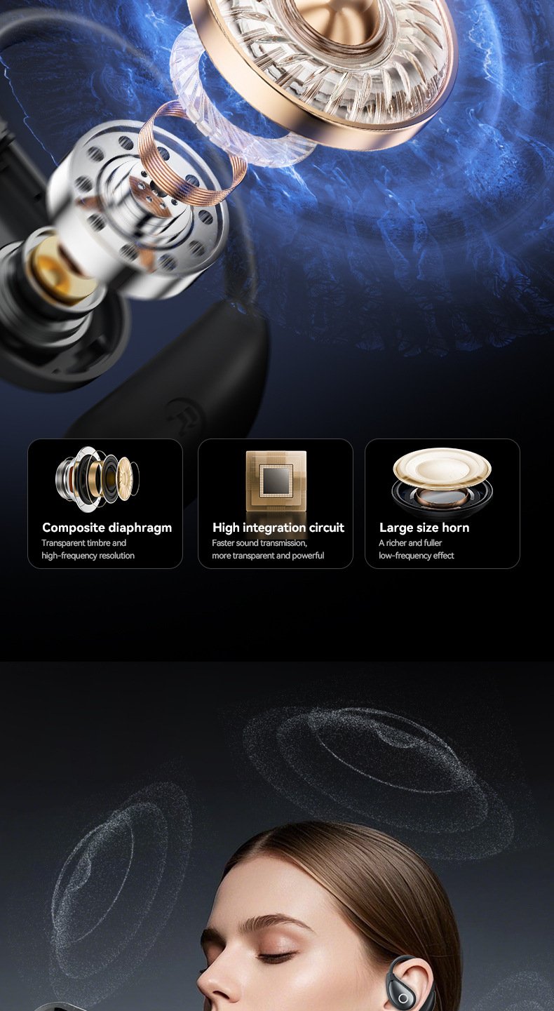 ai translation bluetooth headphones — wireless, ultra long battery life, touchscreen, open ear design