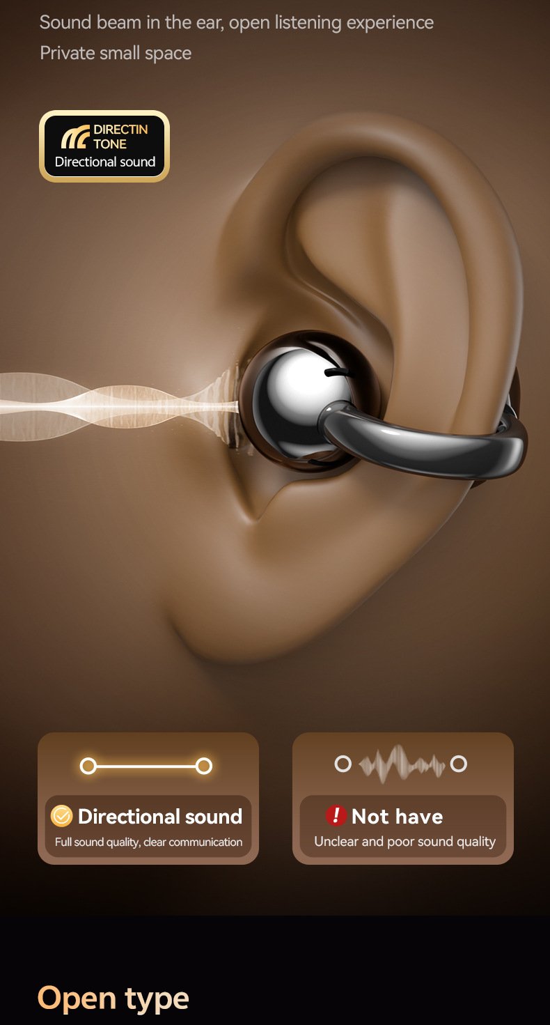 m110 ear clip bluetooth headset: smart multi language ai translation wireless bluetooth headset