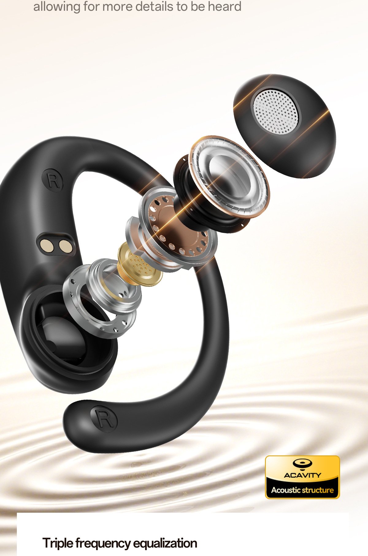 m140 bluetooth earphones ows open ear hanging low latency wireless non in ear bluetooth earphones