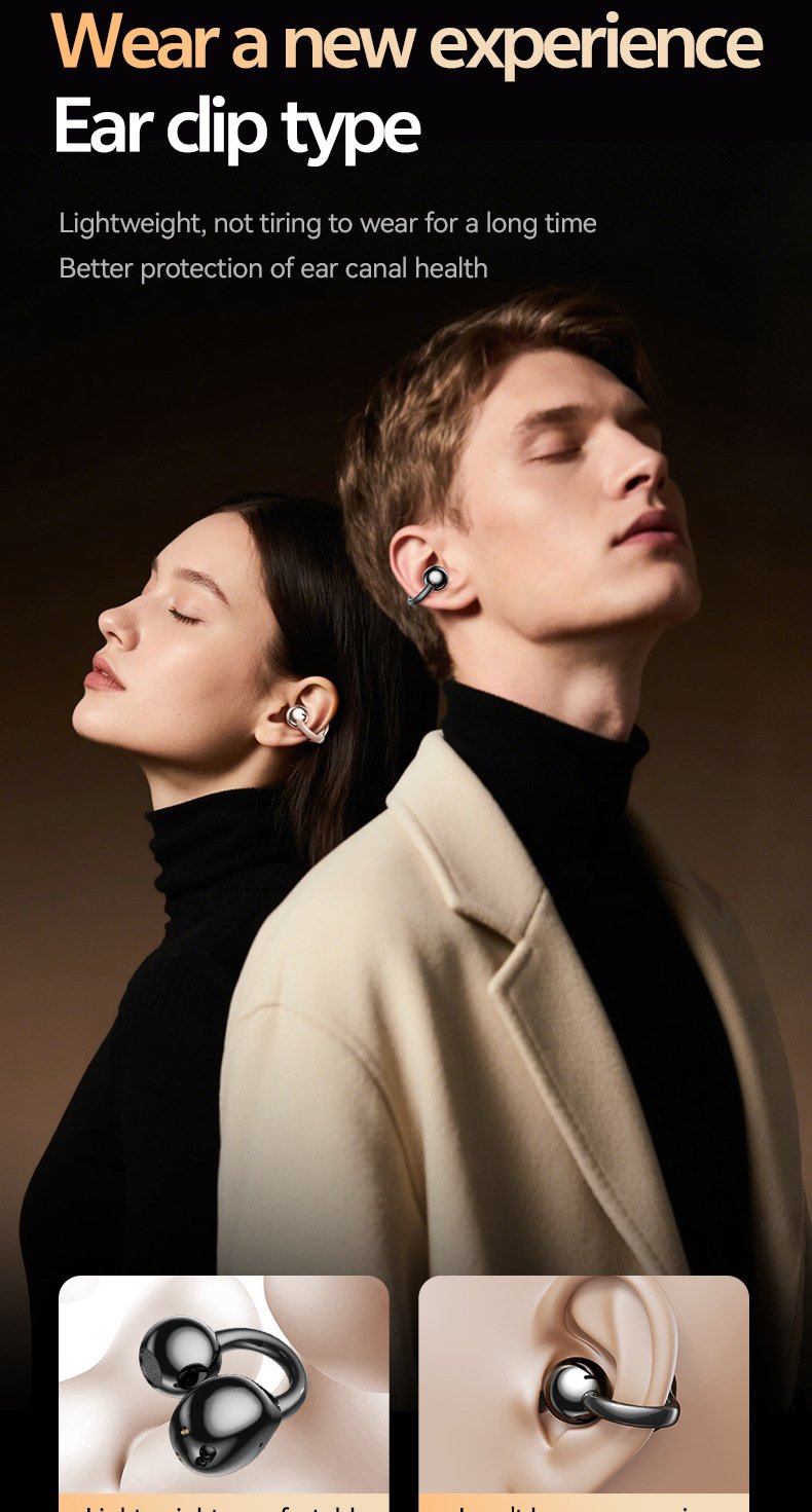 m110 ear clip bluetooth headset: smart multi language ai translation wireless bluetooth headset