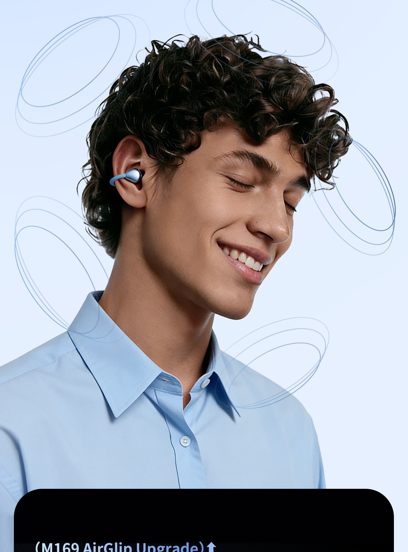 c bridge comfortable and stable bluetooth earphone clip on wireless earphone does not enter the ear and does not cause pain when worn for a long time