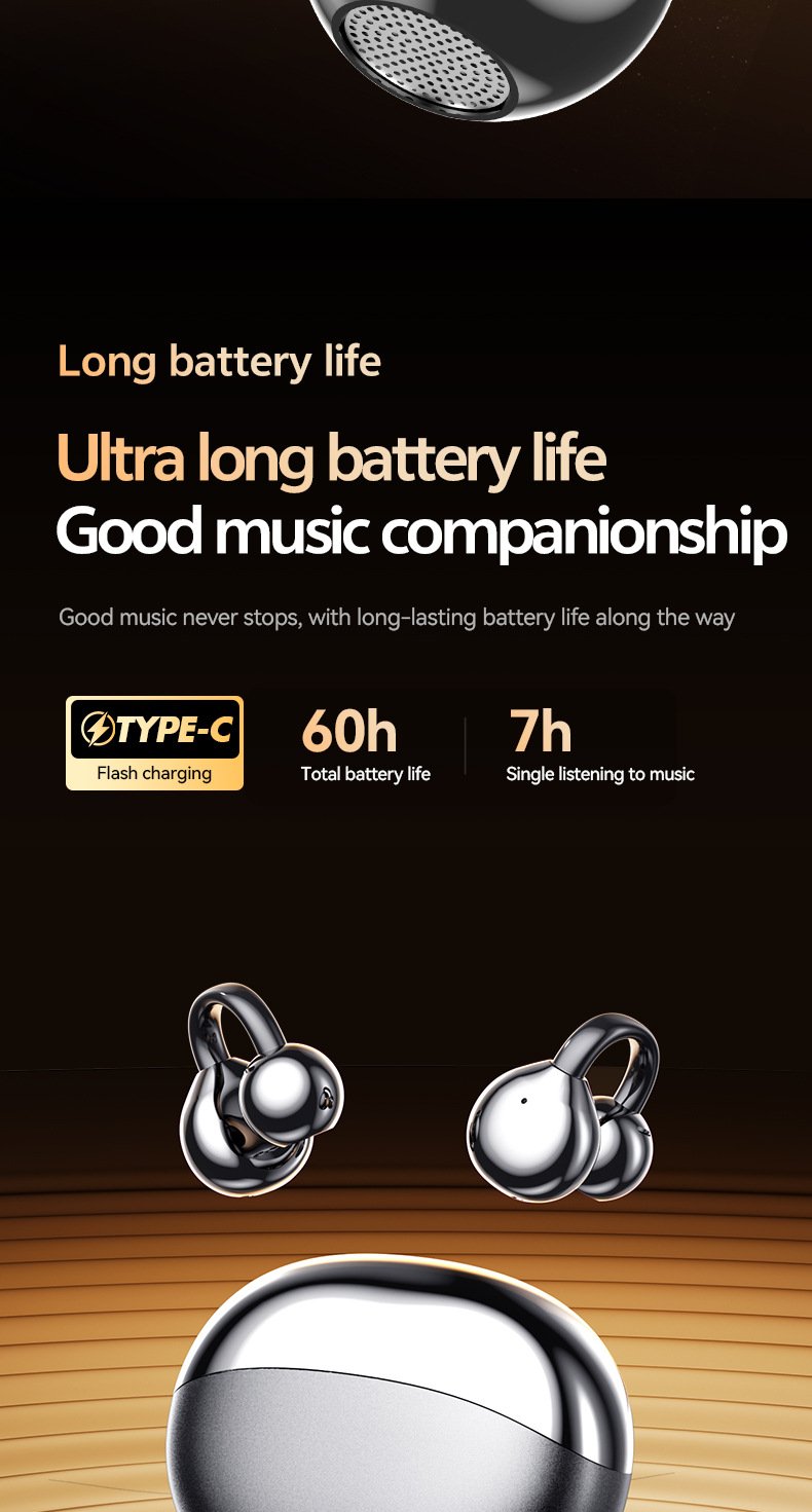 m110 ear clip bluetooth headset: smart multi language ai translation wireless bluetooth headset