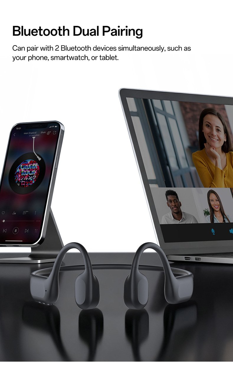 x5 bone conduction bluetooth headphones for swimming & running — professional ipx8 waterproof, 32gb storage, sports noise cancellation