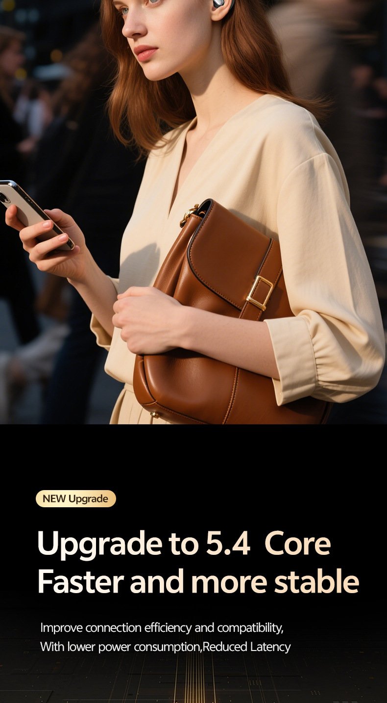 m129 ear hook bluetooth headphones, open back, wireless, long battery life, digital display