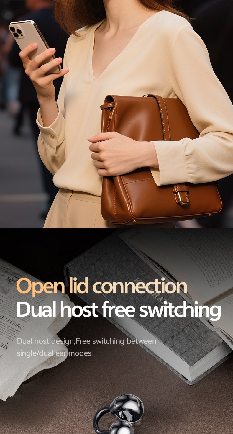 m110 ear clip bluetooth headset: smart multi language ai translation wireless bluetooth headset