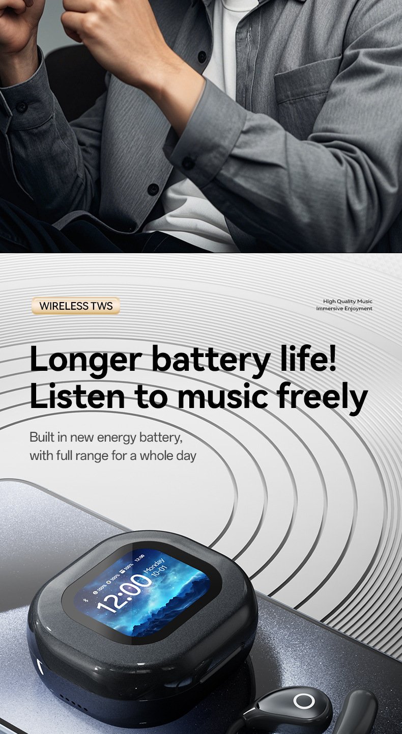 ai translation bluetooth headphones — wireless, ultra long battery life, touchscreen, open ear design