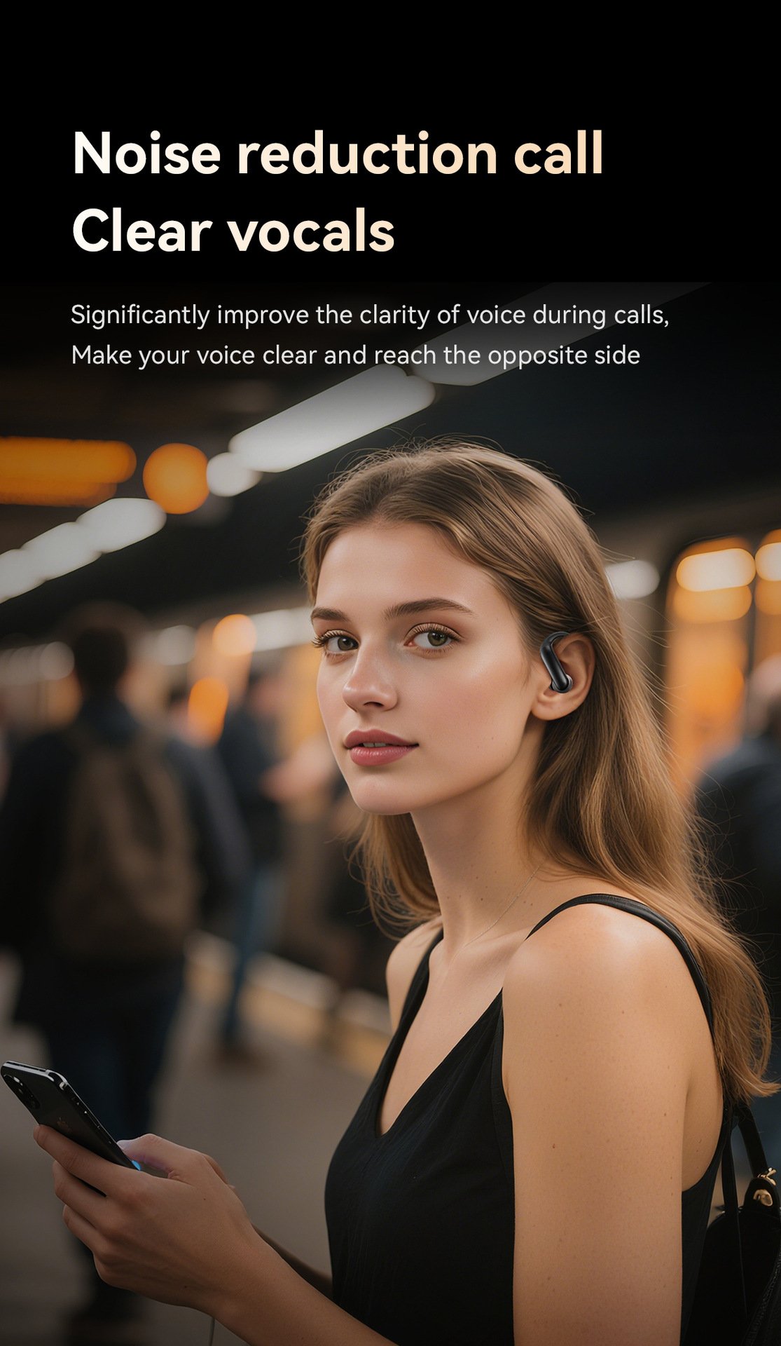 m145 ear hook bluetooth headphones — digital display, ows open ear design (insertable), ultra long battery life