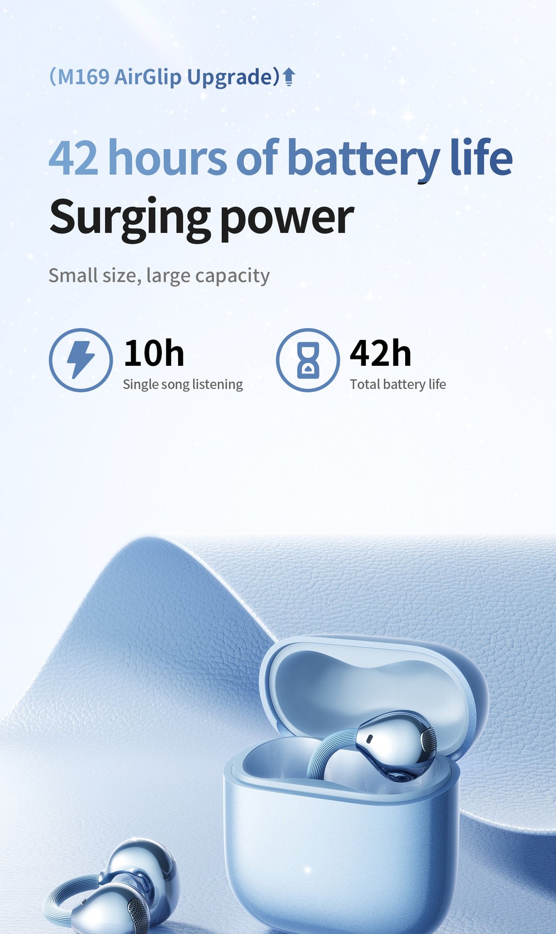 c bridge comfortable and stable bluetooth earphone clip on wireless earphone does not enter the ear and does not cause pain when worn for a long time