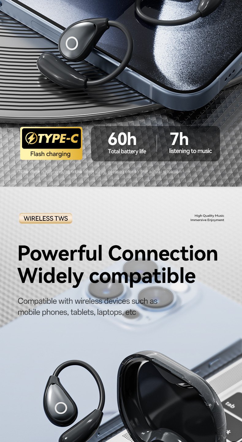 ai translation bluetooth headphones — wireless, ultra long battery life, touchscreen, open ear design