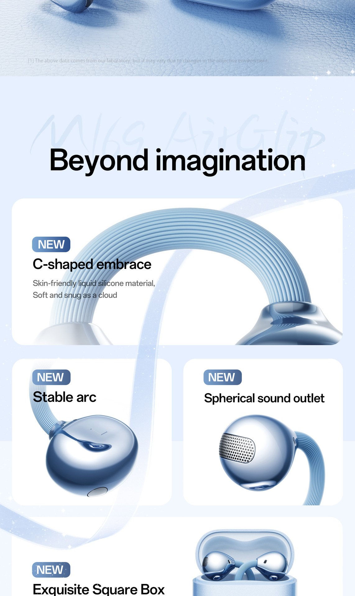 c bridge comfortable and stable bluetooth earphone clip on wireless earphone does not enter the ear and does not cause pain when worn for a long time