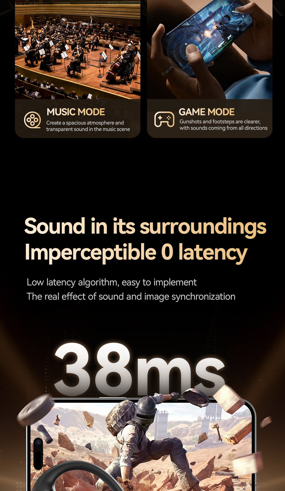 m145 ear hook bluetooth headphones — digital display, ows open ear design (insertable), ultra long battery life