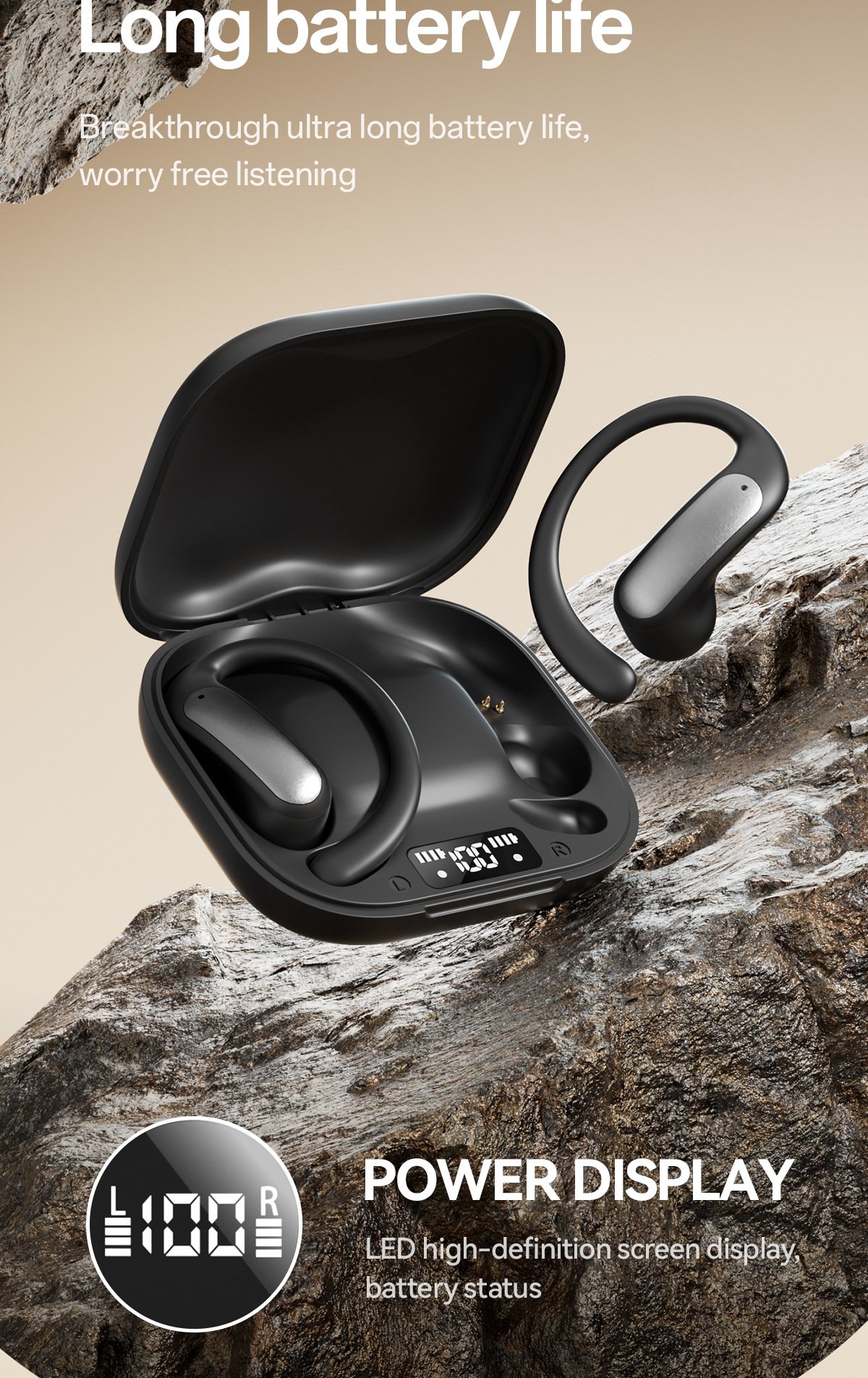 m140 bluetooth earphones ows open ear hanging low latency wireless non in ear bluetooth earphones