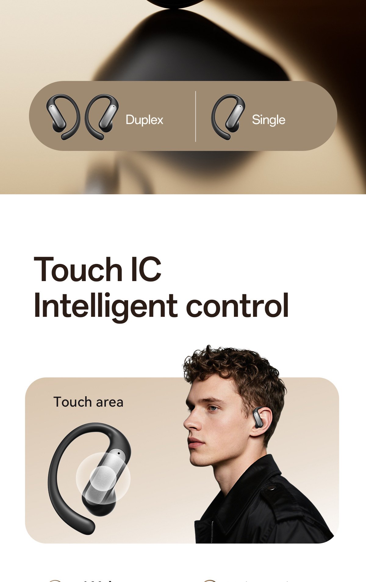 m140 bluetooth earphones ows open ear hanging low latency wireless non in ear bluetooth earphones