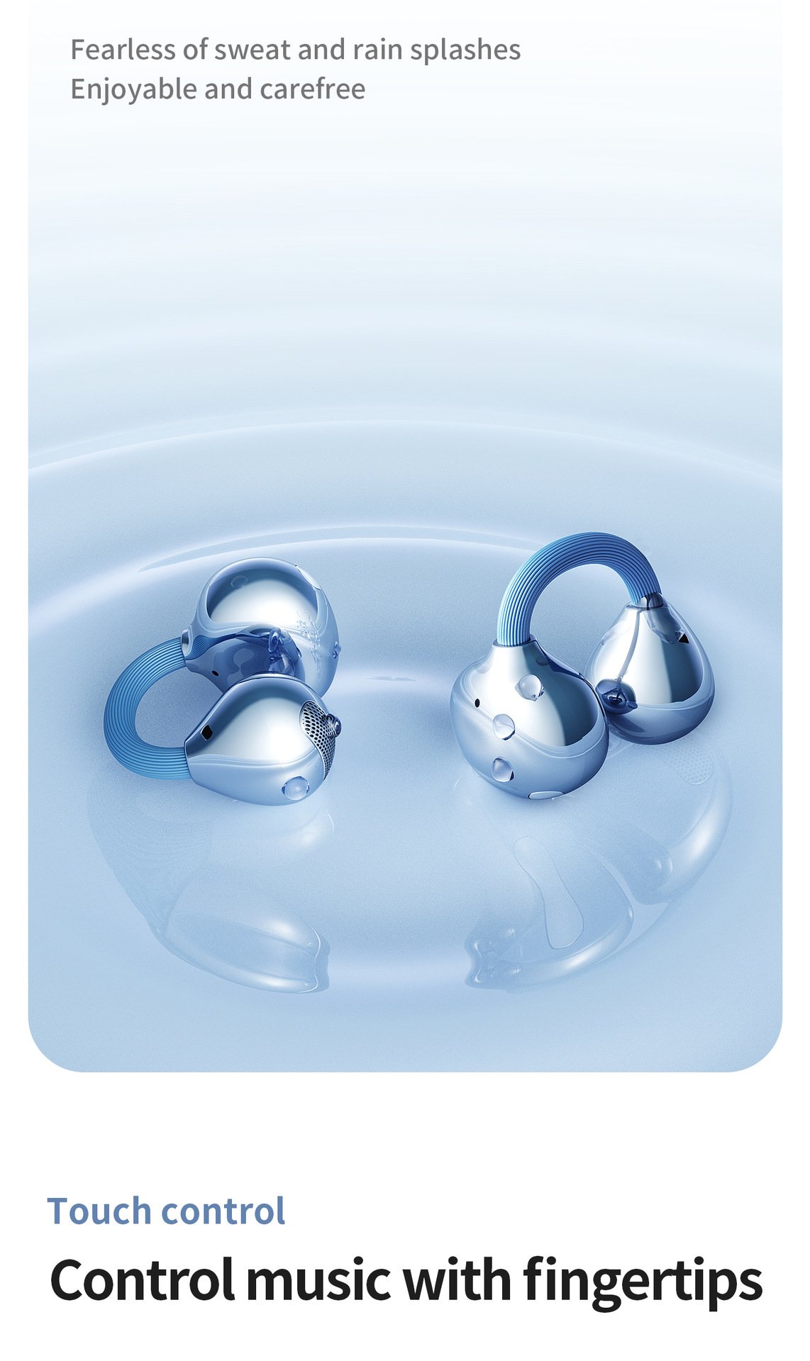 c bridge comfortable and stable bluetooth earphone clip on wireless earphone does not enter the ear and does not cause pain when worn for a long time
