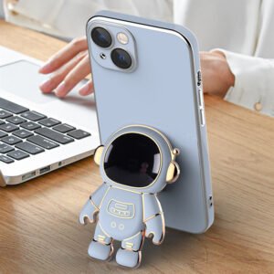 3D Astronaut iPhone Case Anti-Drop Electroplating Bracket