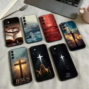 Verse of The C-Christian-N Bible Jesus Phone Case For Samsung Galaxy A73,A72,A71,A70,A53,A52,A51,Soft Silicone Black Cover